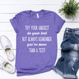 Try Your Hardest Do Your Best State testing shirt